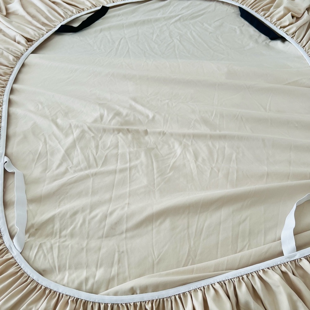 Fitted beige king  microfiber  bedding sheet